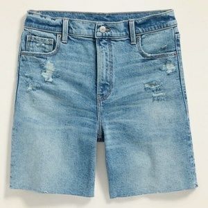 High-Waisted Relaxed Distressed Cut-Offs new